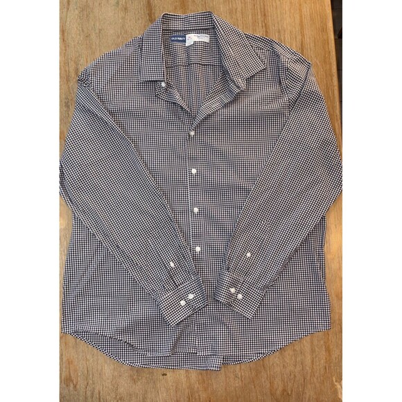Old Navy Other - Old Navy Pro Signature Shirt Mens XL Regular Fit Gingham Check Black White LS